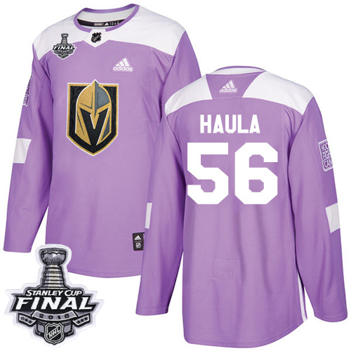Adidas Golden Knights #56 Erik Haula Purple Authentic Fights Cancer 2018 Stanley Cup Final Stitched Youth NHL Jersey - Click Image to Close